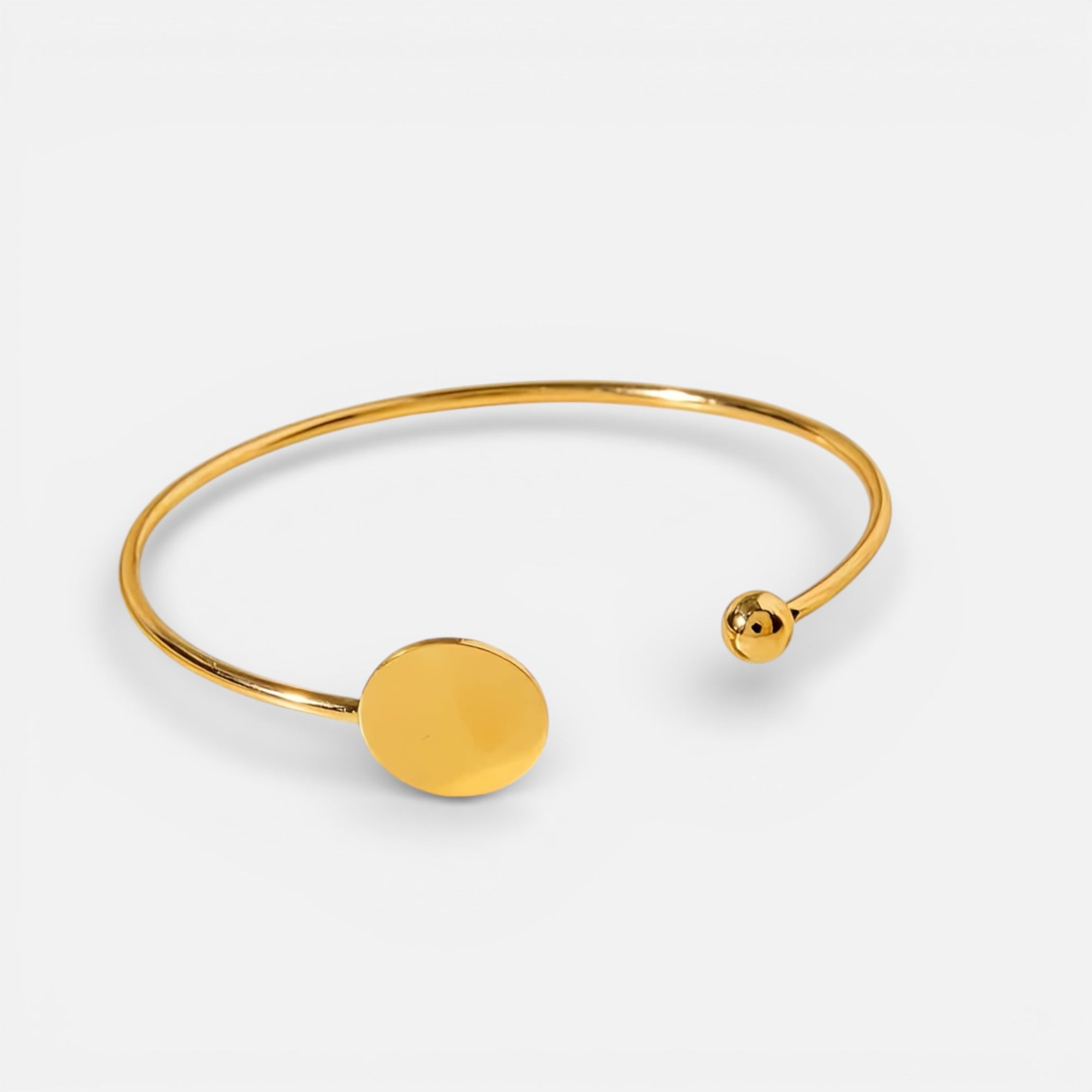 Nolvre | Women’s Open Bangle Bracelet Set – Polished Alloy Metal