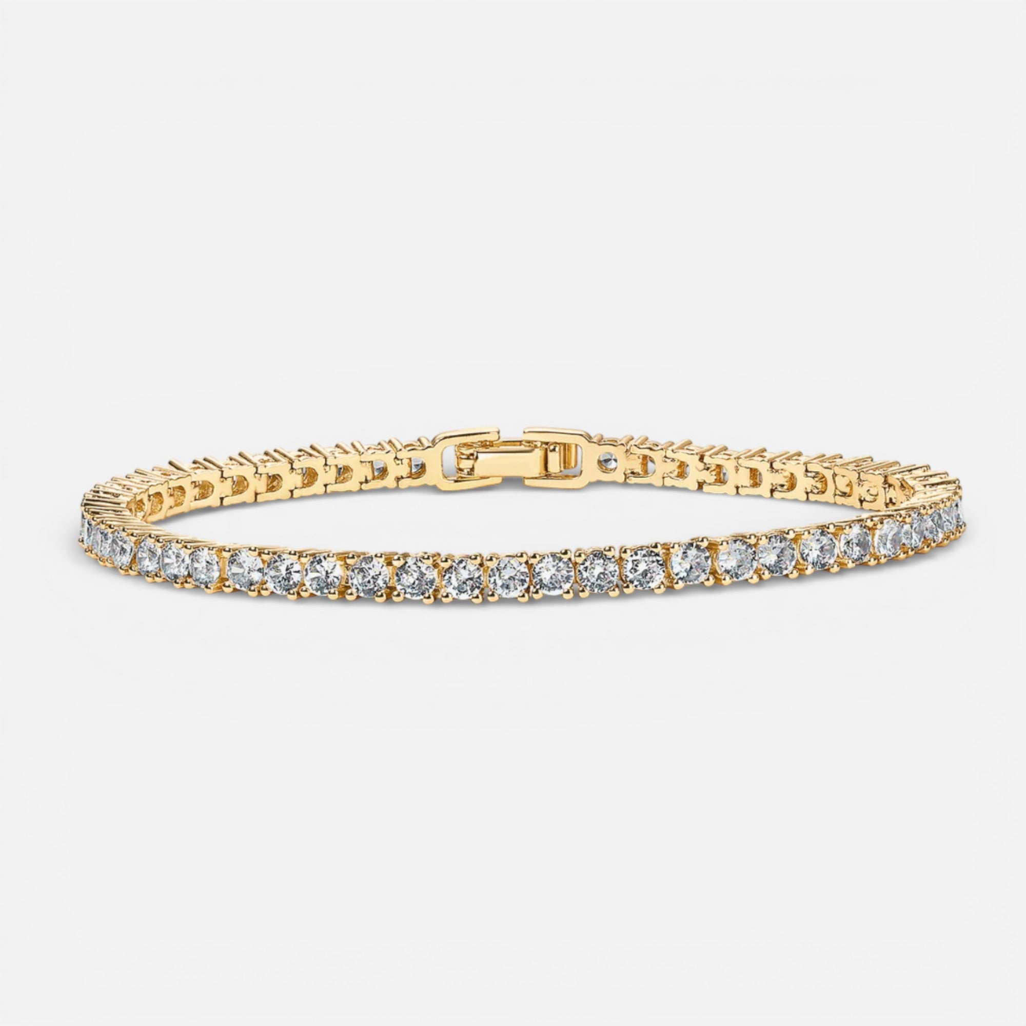 Nolvre | Women’s Tennis Bracelet – Gold-Tone – Cubic Zirconia