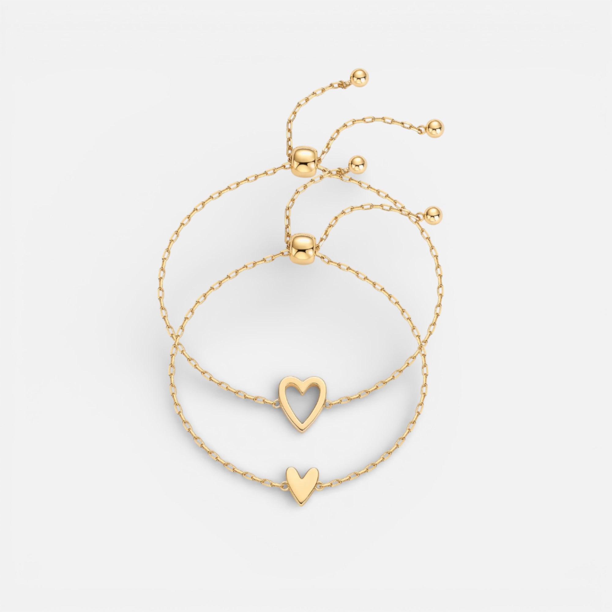 Nolvre | Women’s Heart Bracelet Set – Stainless Steel