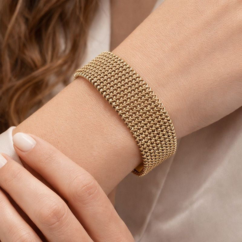 Nolvre | Women’s Woven Bracelet – Gold-Tone