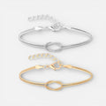 Nolvre | Women’s Knot Bracelet Set – Gold-Tone & Silver-Tone