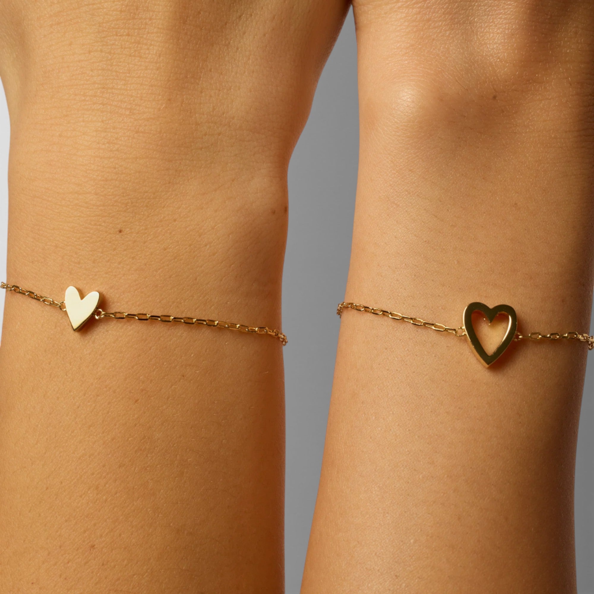 Nolvre | Women’s Heart Bracelet Set – Stainless Steel