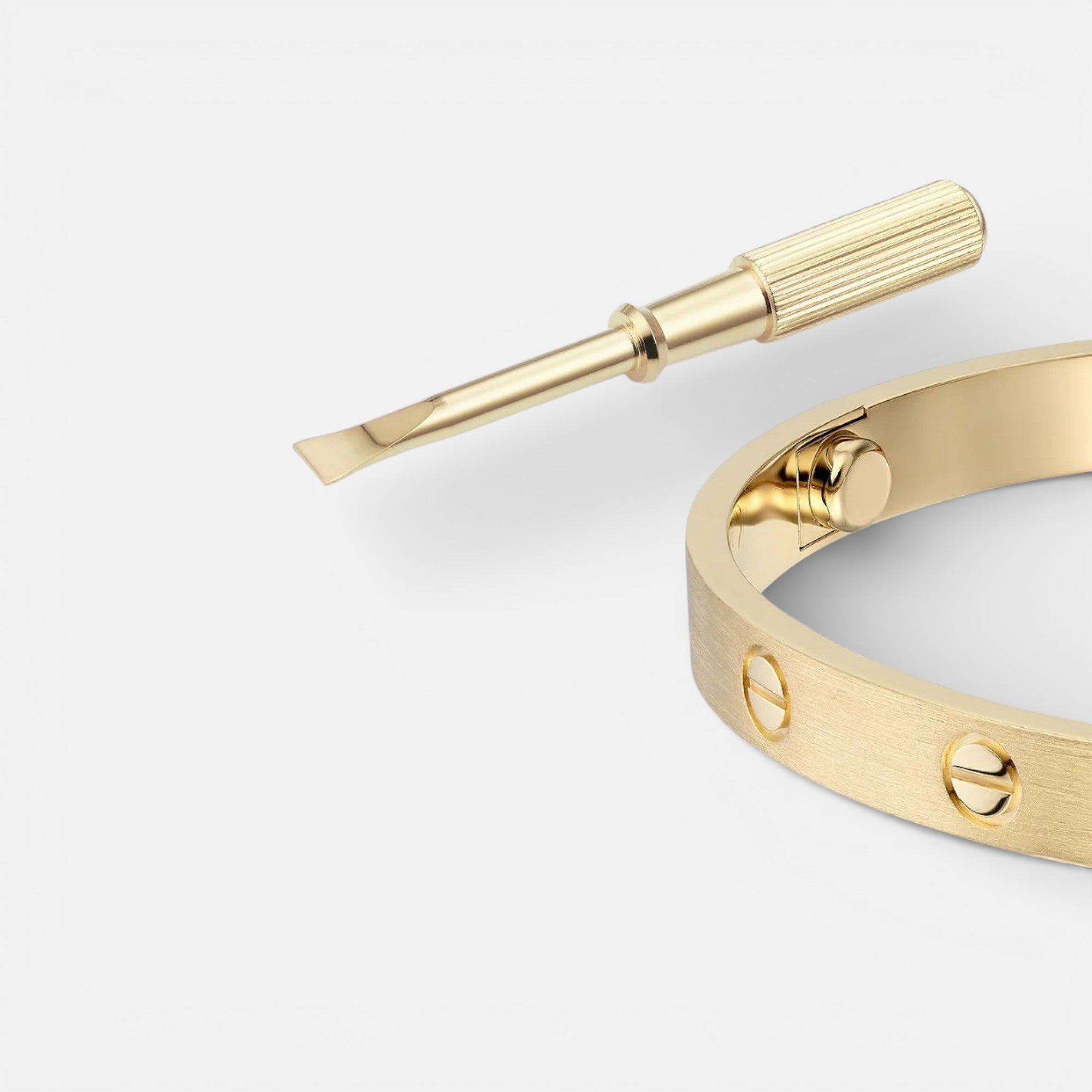 Nolvre | Women’s Screw-Motif Bangle – Gold-Tone