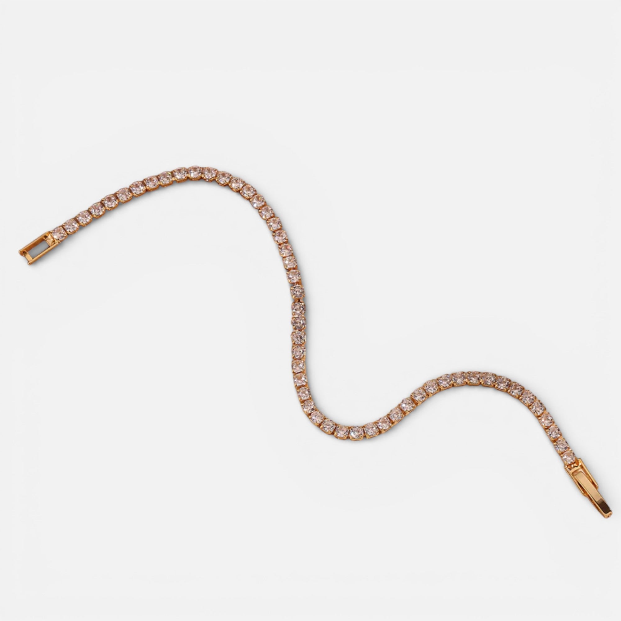 Nolvre | Women’s Tennis Bracelet – Gold-Tone – Cubic Zirconia