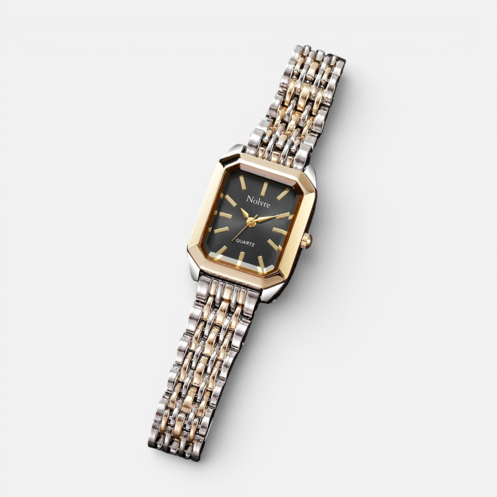 Nolvre | Women’s Rectangular Quartz Watch – Stainless Steel